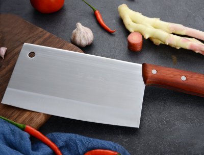 红花梨柄前切后砍